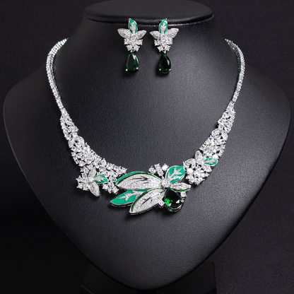 Floral Necklace and Earring Set