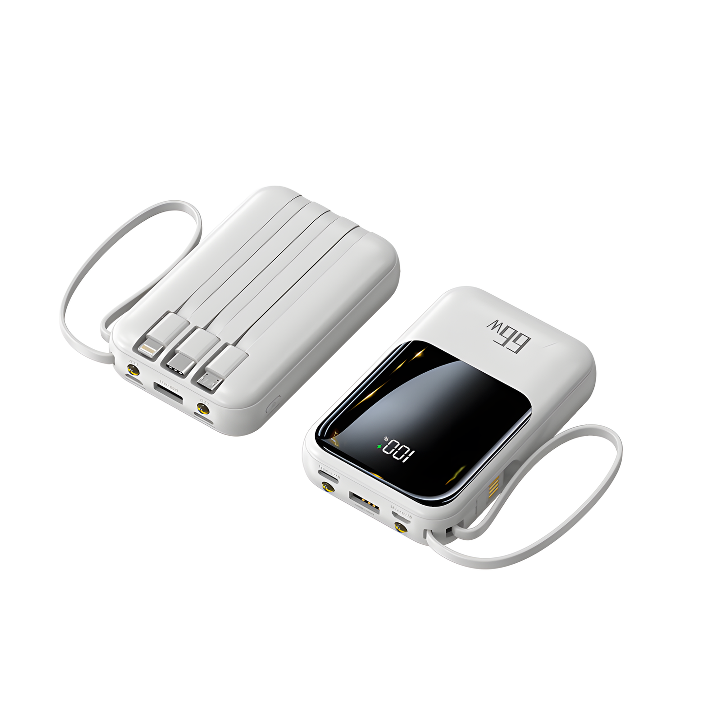 66W Power Bank with Built-In Cable