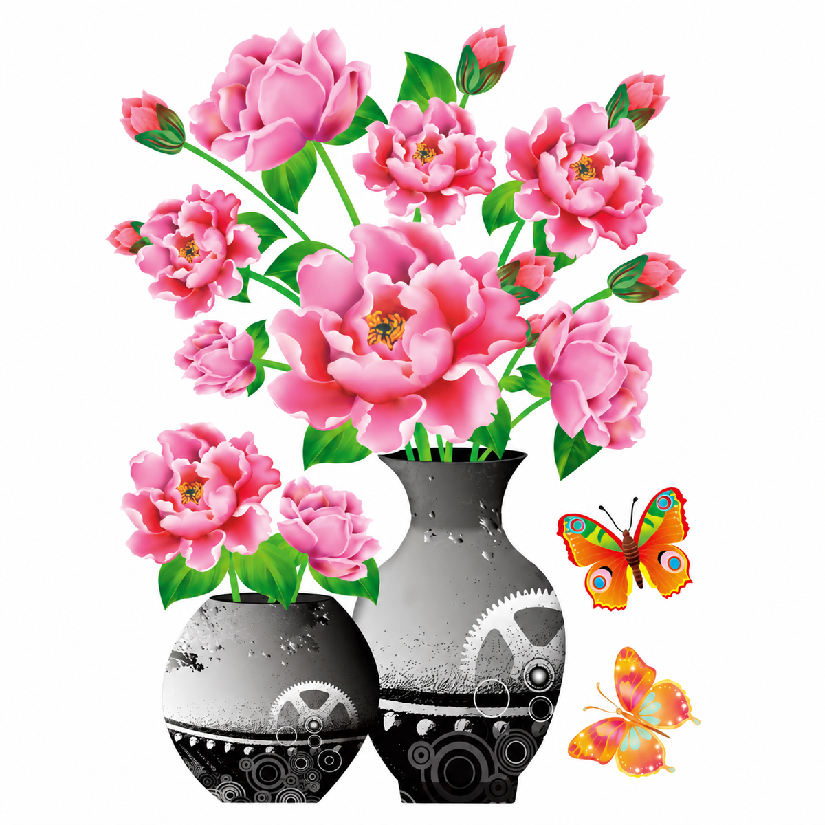 Floral Vase Wall Decal