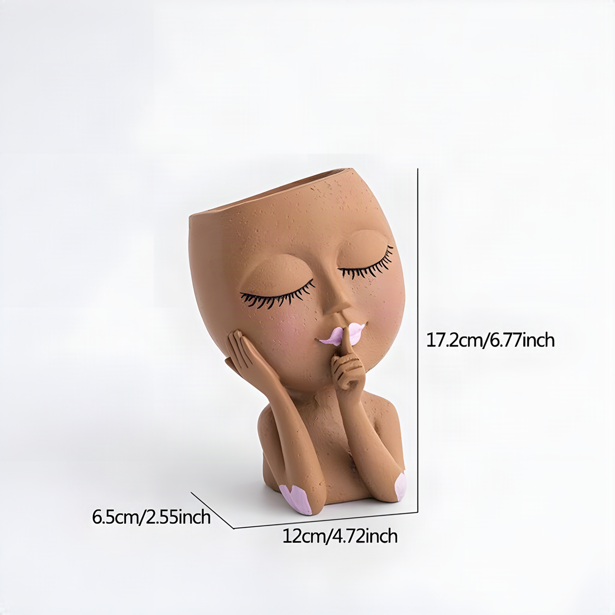 Face-Shaped Resin Planter