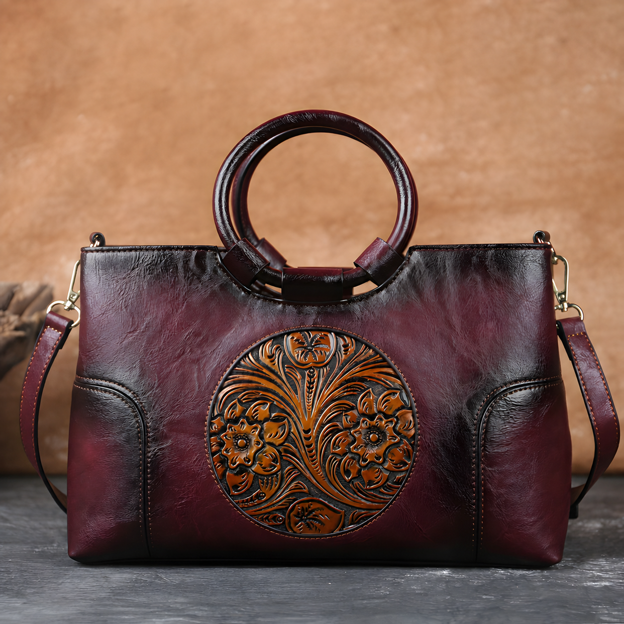 Embossed Crossbody Handbag