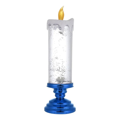 LED Glitter Candle with Pedestal Base