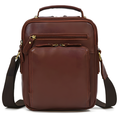 Multi-Zip Shoulder Messenger Bag