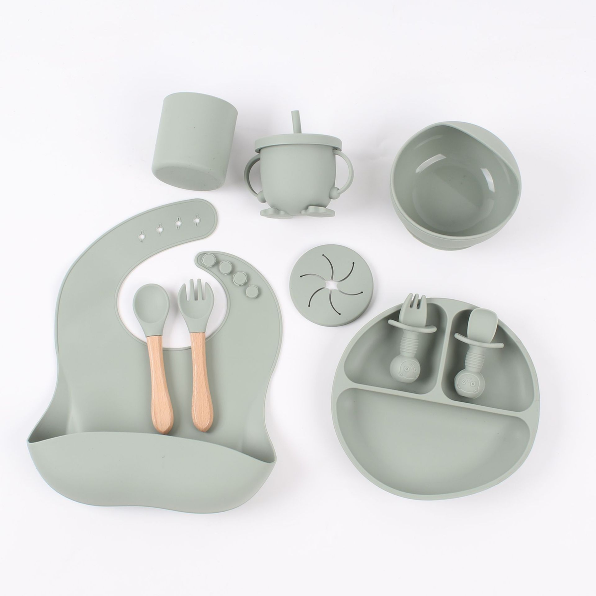 Ten-Piece Silicone Baby Feeding Set