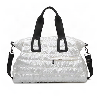 Glossy Quilted Travel Duffel Bag