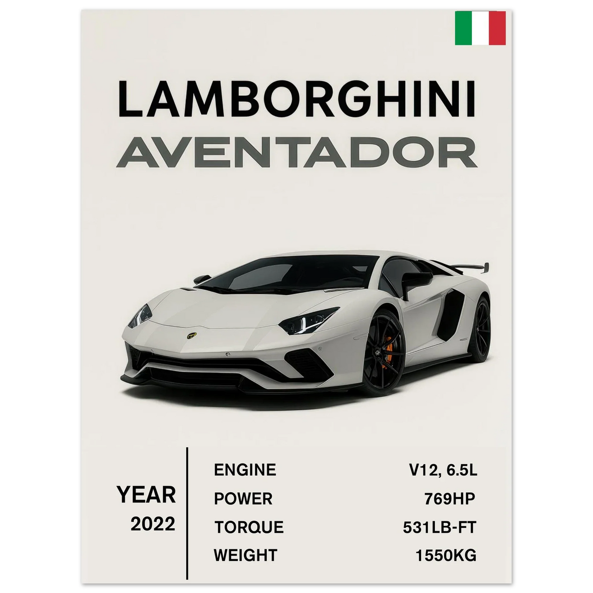 Lamborghini Aventador Modern Bilaffisch - Lyxig Superbil Konstavla