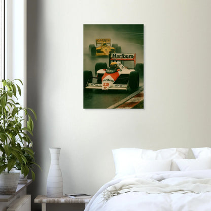 Racing Legacy: F1 Classic Poster – Dynamic Wet Race Art Print in Vibrant Detail