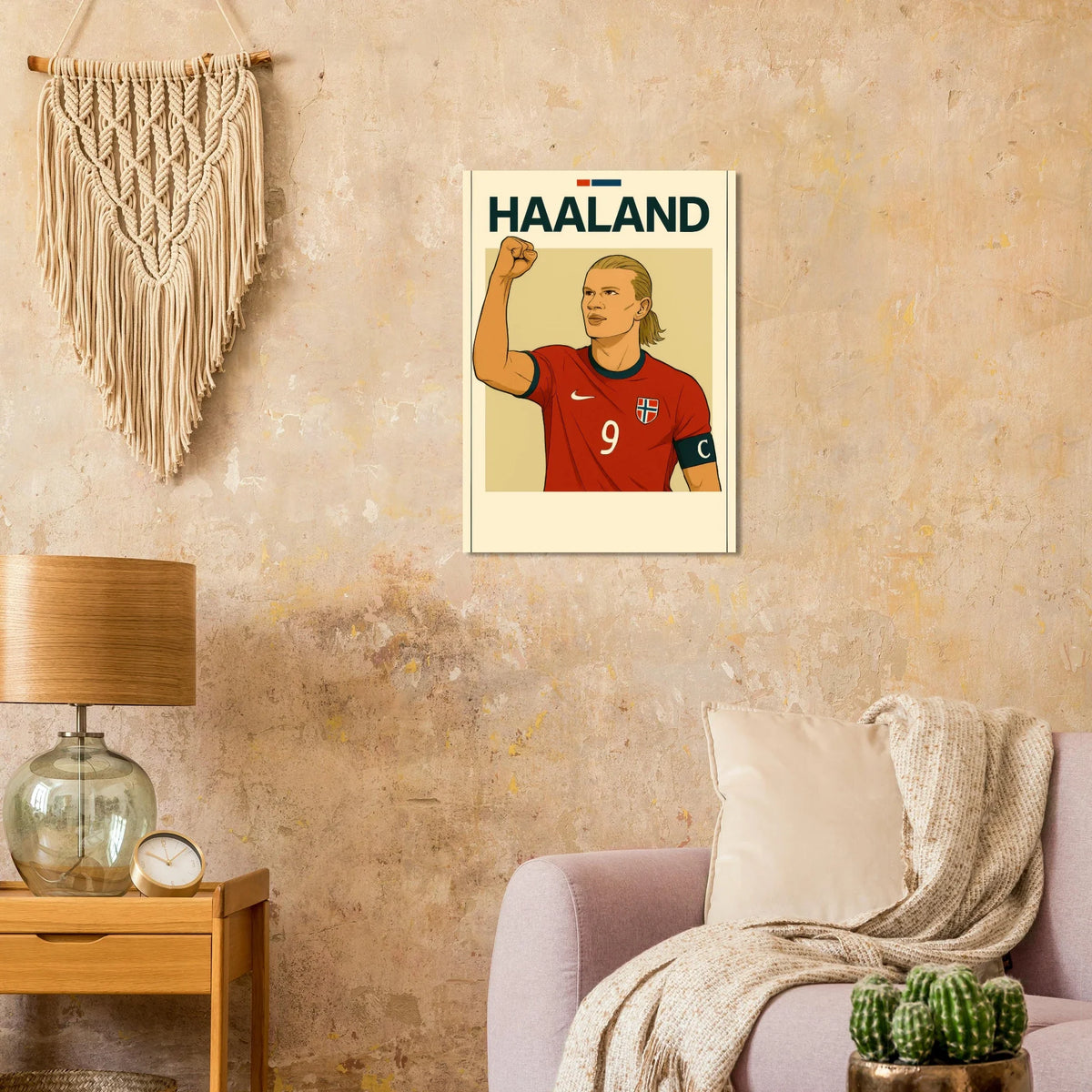 Fotbollshjälte Haaland Konsttryck - Modern Sportikon Poster i Flera Storlekar