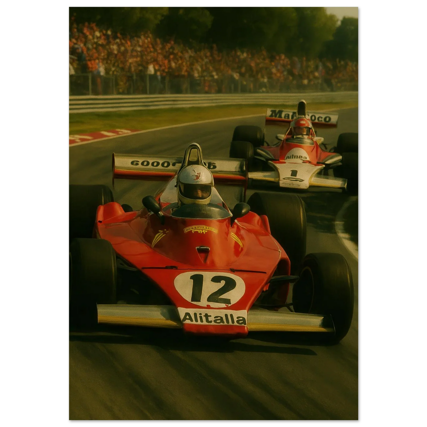 Bilar: Classic Racing Excitement Poster – Vintage Formula 1 Art Print