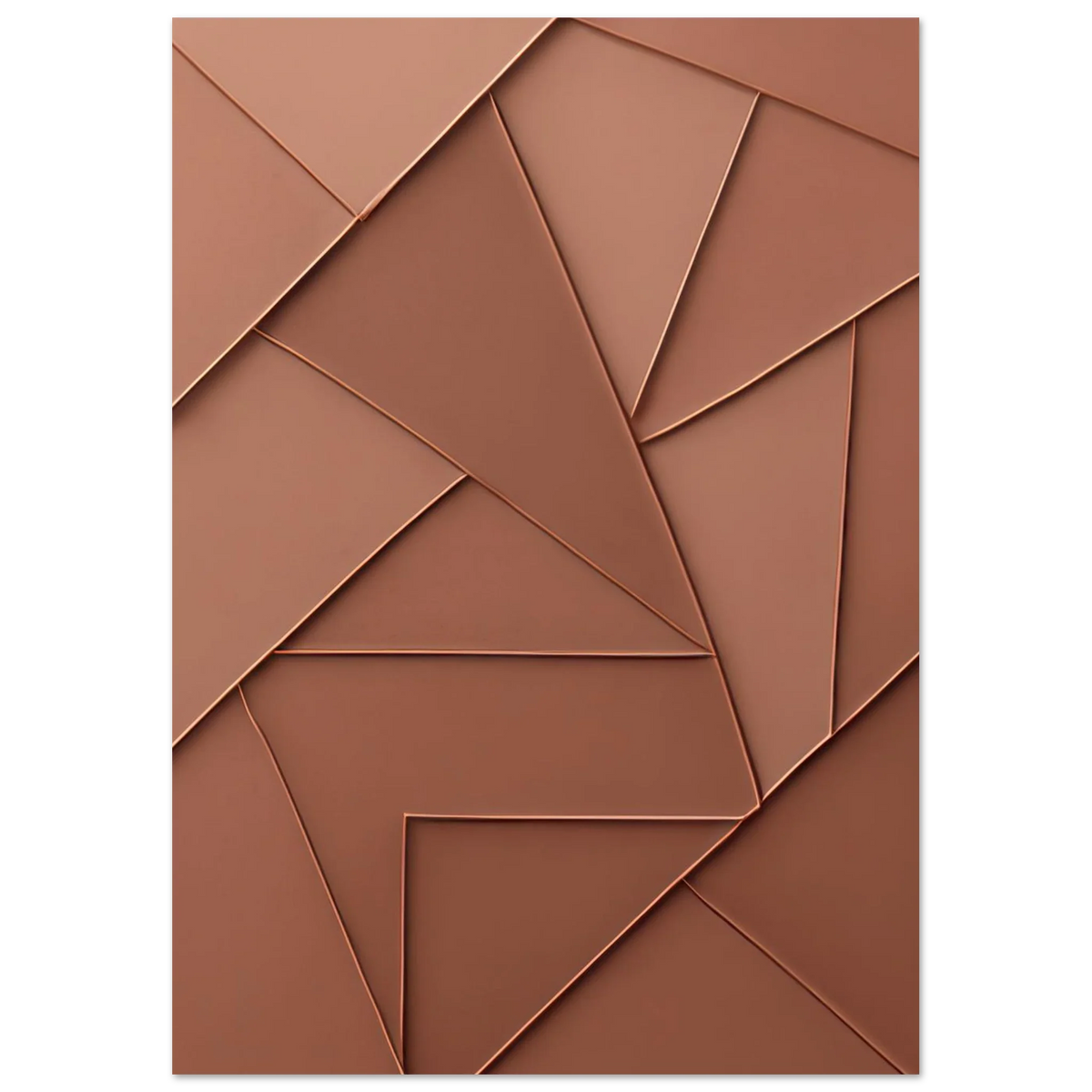 Minimalistisk Abstrakt Konsttryck – Koppartoner & Geometriska Former för Modern Inredning