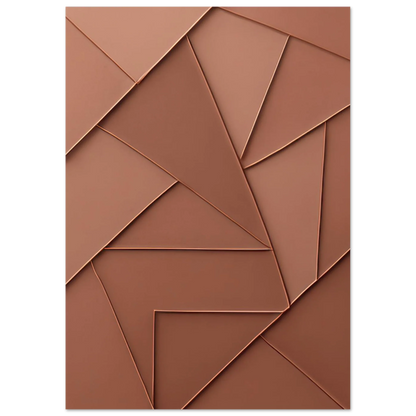 Minimalistisk Abstrakt Konsttryck – Koppartoner & Geometriska Former för Modern Inredning