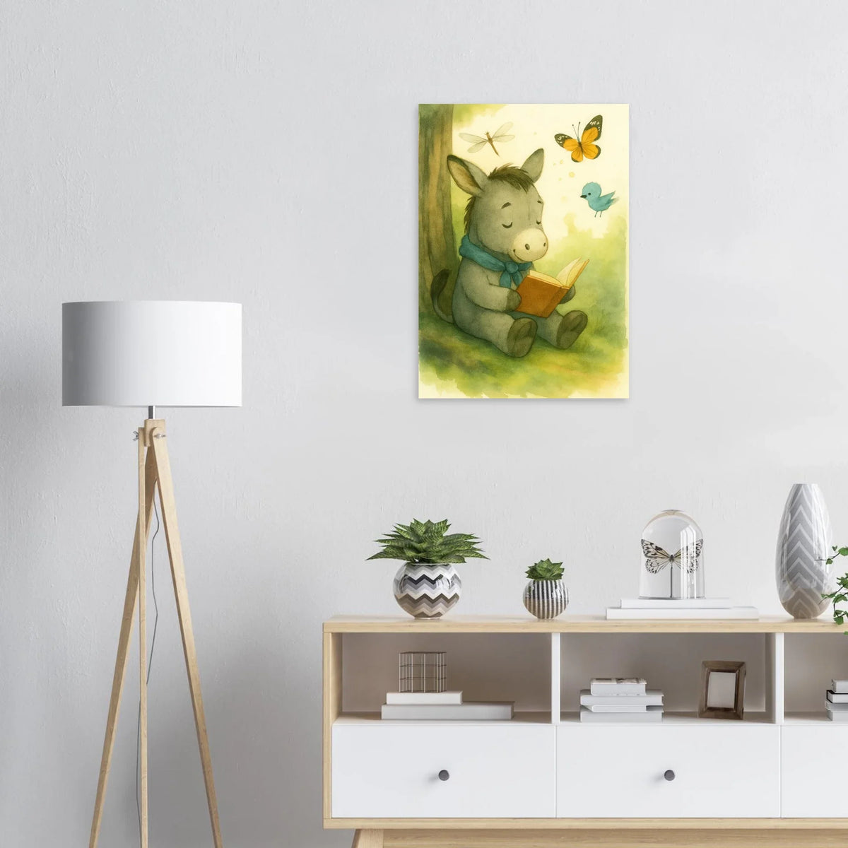 Little Donkey's Quiet Corner: Enchanting Storytime Art Print