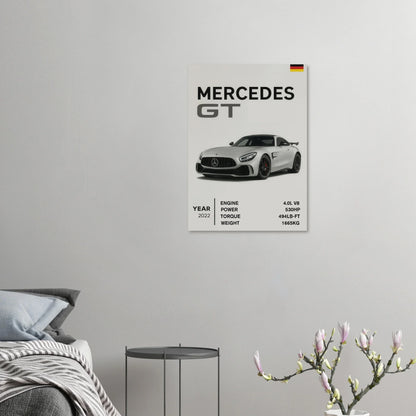 Mercedes GT 45: German Engineering Specs Poster Print – Elevate Your Space with Automotive Artistry
