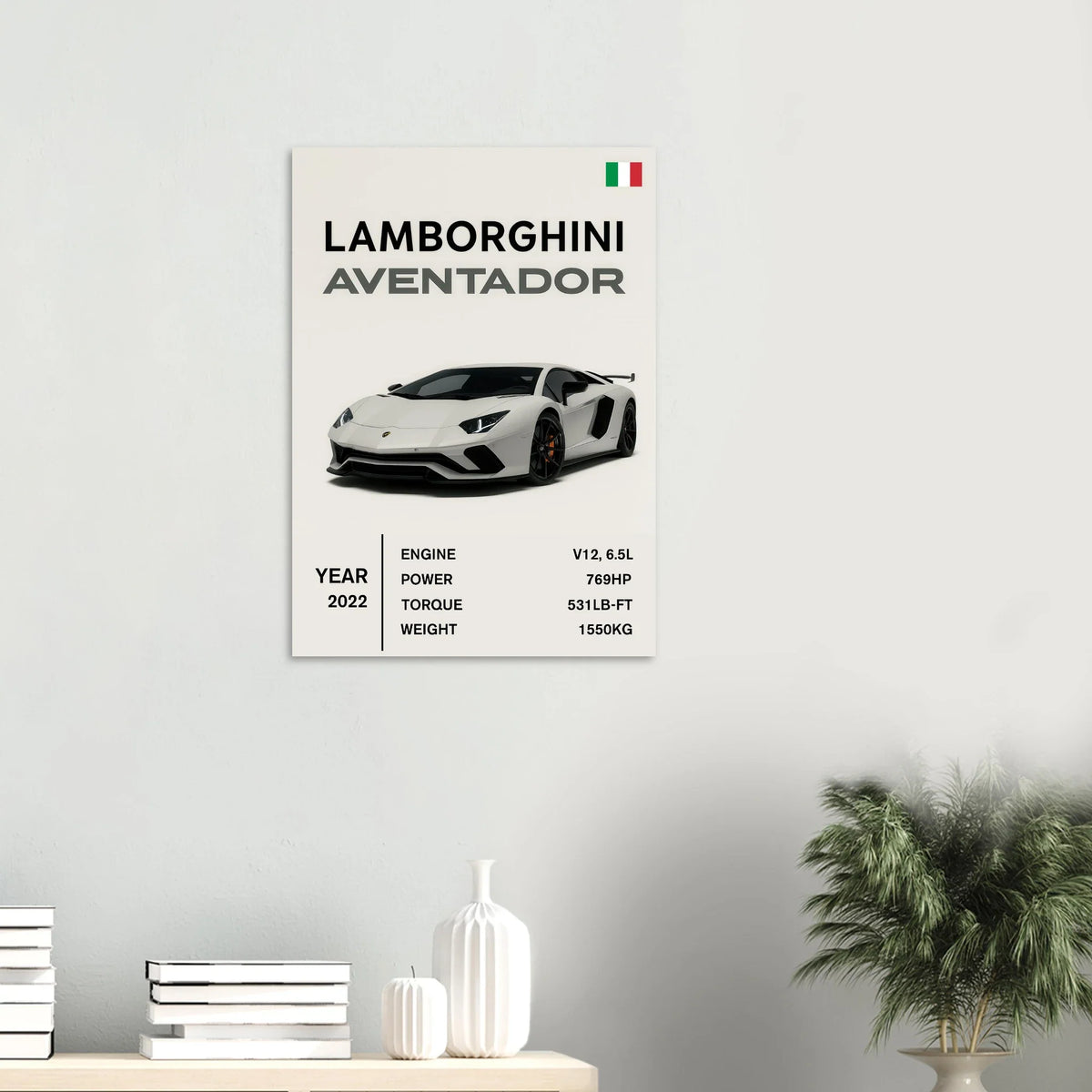 Lamborghini Aventador Modern Bilaffisch - Lyxig Superbil Konstavla