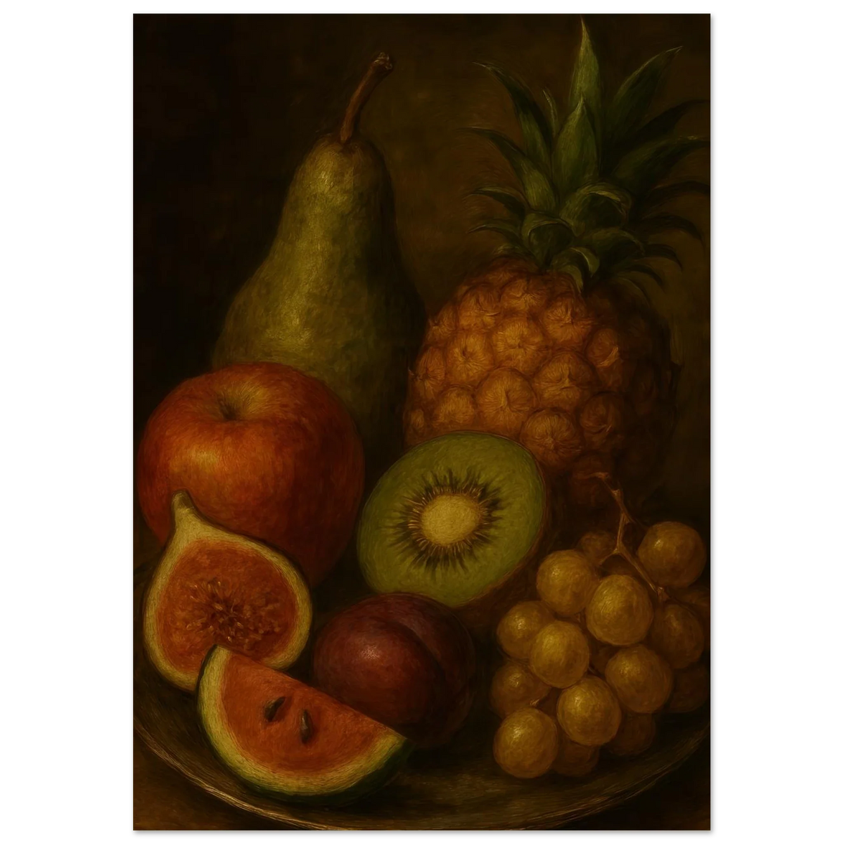 Frukter – Classic Still Life Fruit Art Print in Rich, Warm Tones