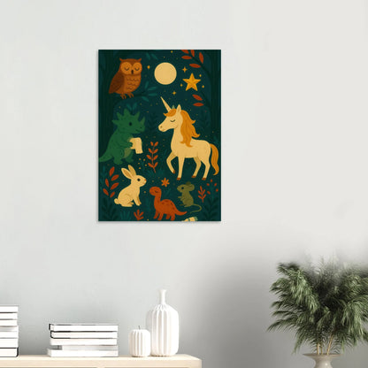 Magical Forest Friends Art Print – Whimsical Woodland Decor for Nursery & Kids' Rooms
