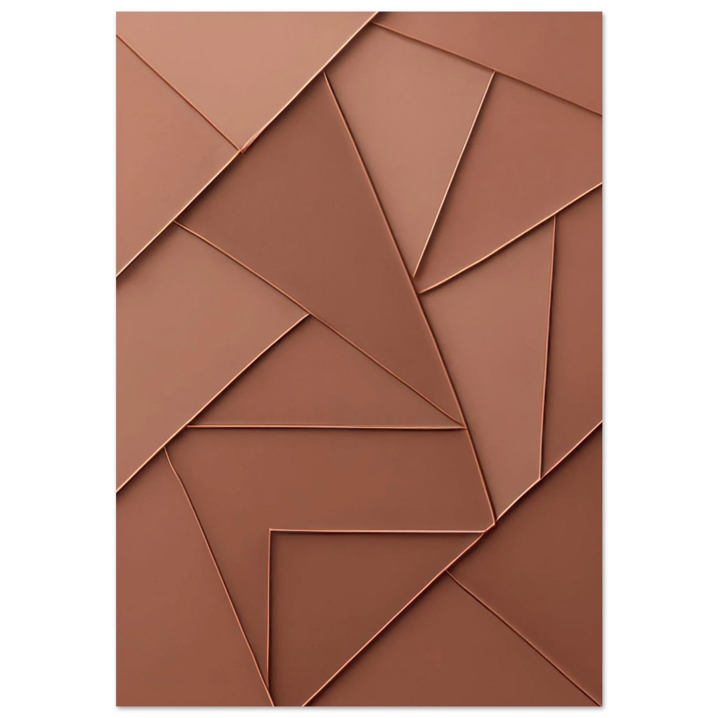 Minimalistisk Abstrakt Konsttryck – Koppartoner & Geometriska Former för Modern Inredning
