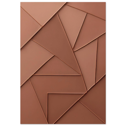 Minimalistisk Abstrakt Konsttryck – Koppartoner & Geometriska Former för Modern Inredning