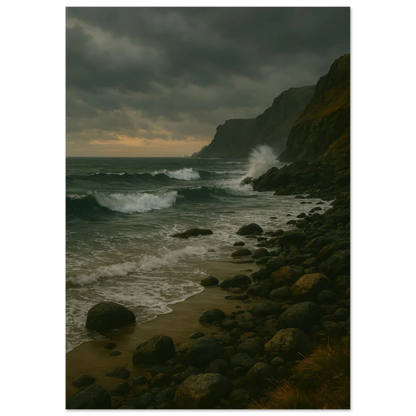 Dramatic Stormy Coastline Poster - "Porshe 911 GT3 Test" Art Print in Various Sizes