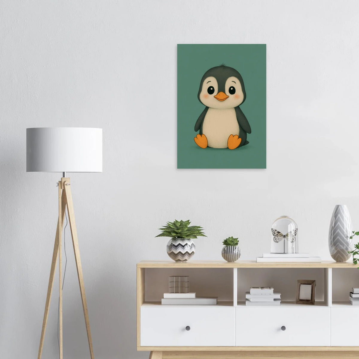Cute Baby Penguin Art Print - Playful Nursery Decor in Various Sizes