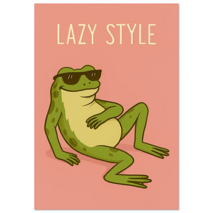 Lazy Style Chillin' Frog Poster – Retro Vibe Art Print