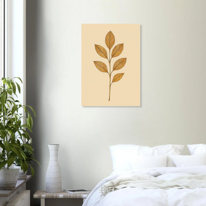 Frukter Golden Leaf Art Print - Minimalistisk Botanisk Väggkonst i Olika Storlekar