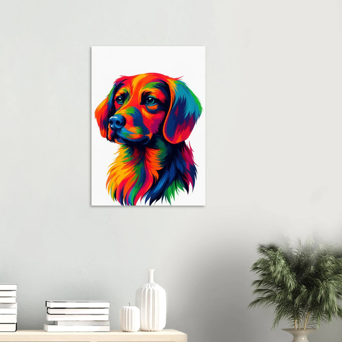 Färgglad Hundkonst – Levande Pop Art Tryck Djur