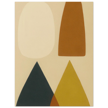 Minimalist Landscape Art Print – Earthy Tones & Abstract Shapes