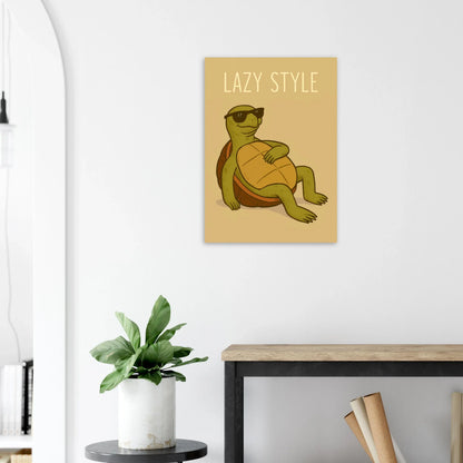 Lazy Style Chillin' Turtle Poster - Cool & Casual Wall Art in Various Sizes