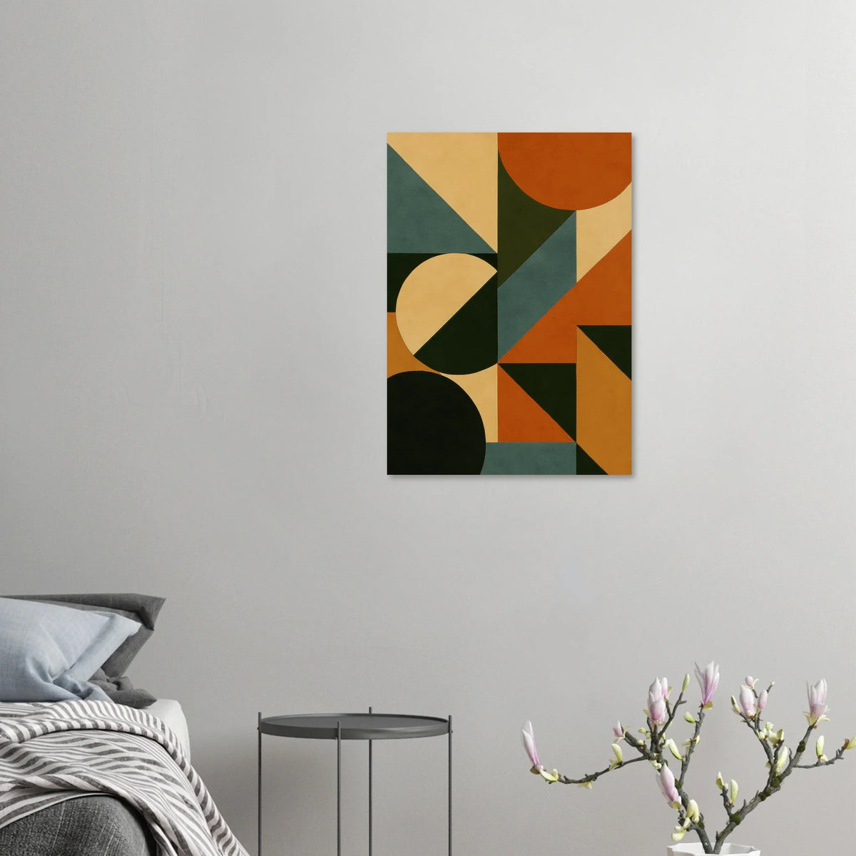 Abstract Geometric Poster - Mid-Century Modern Art Print in Earthy Tones
