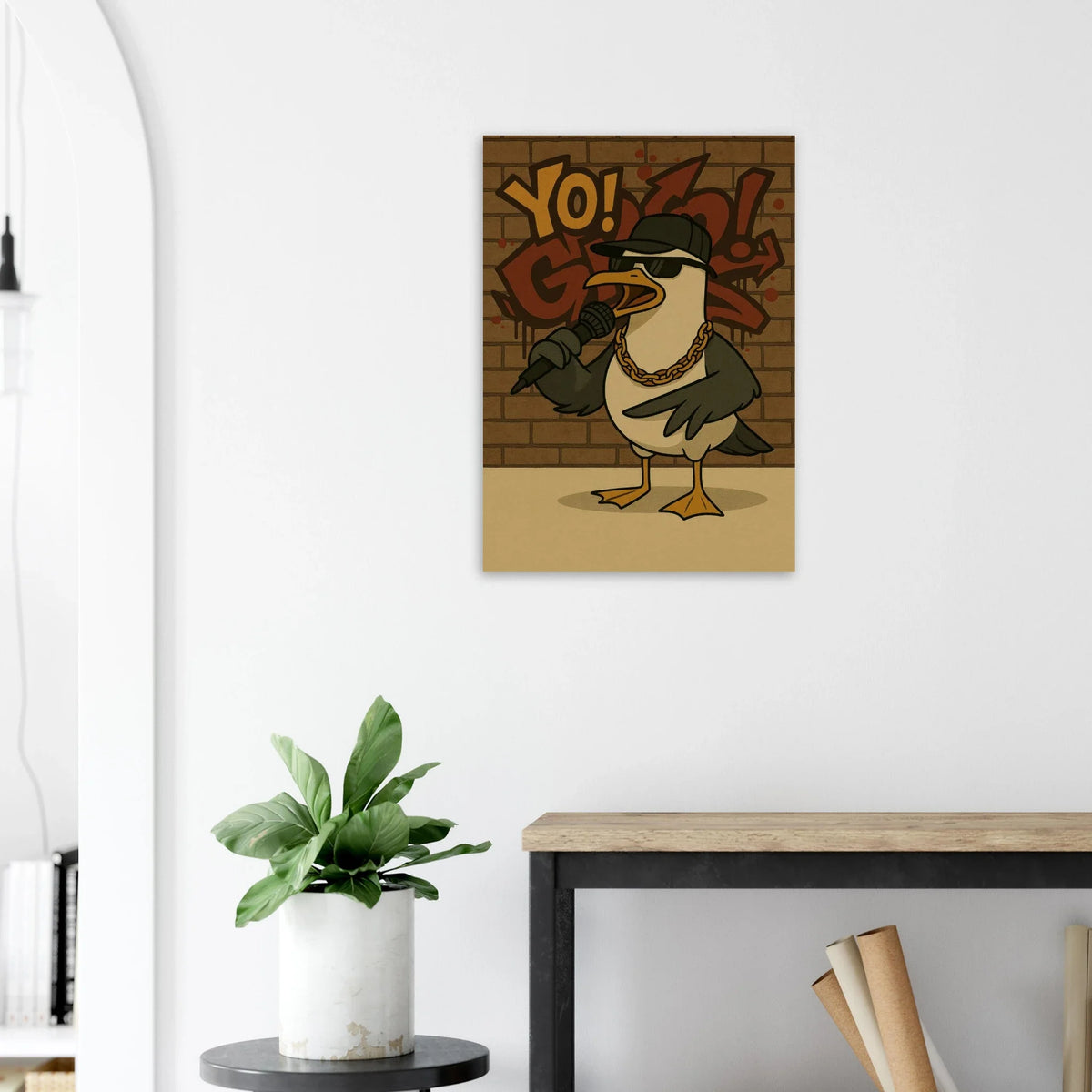 Urban Seagull Rapper Poster - Iconic Street Art Print in Various Sizes
