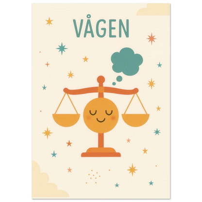 Vågen Zodiac Art Print – Balanserad Design i Mjuk Pastell – Finns i Flera Storlekar