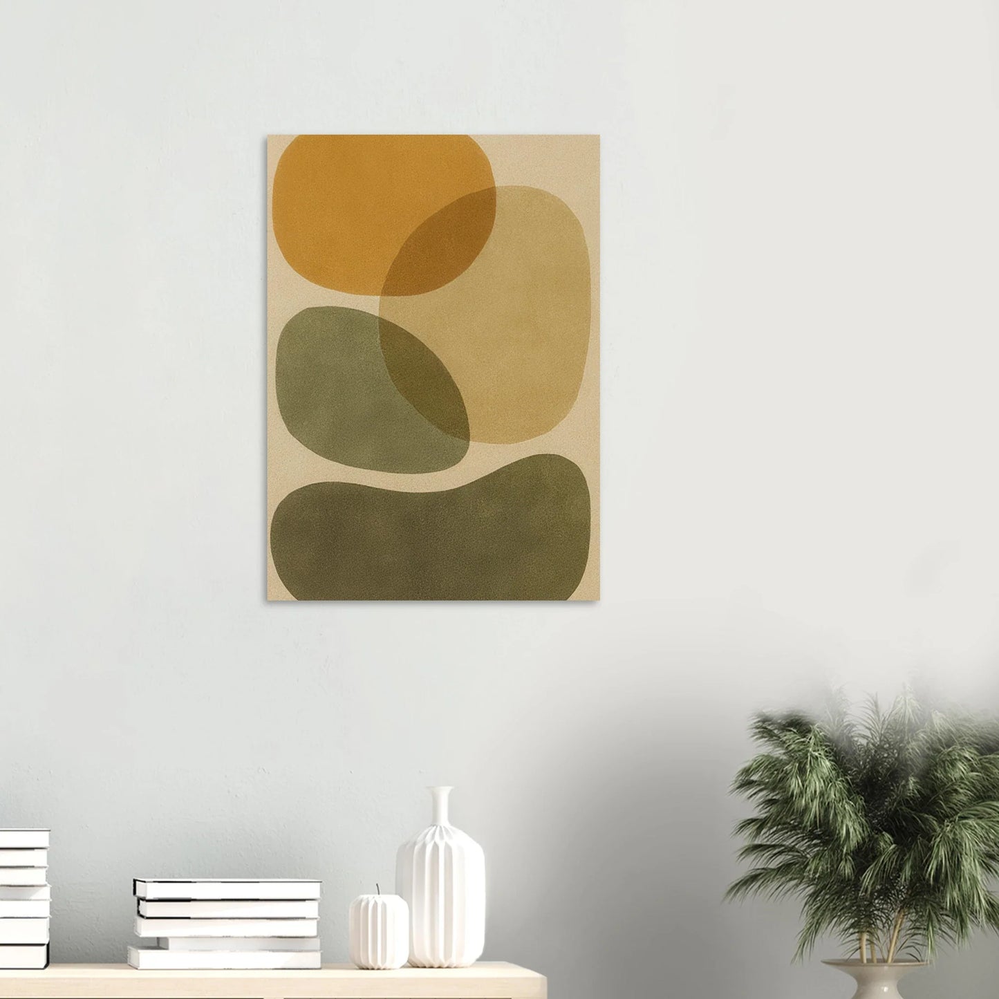 Minimalistiska Organiska Former Poster: Jordnära Abstrakt Konsttryck