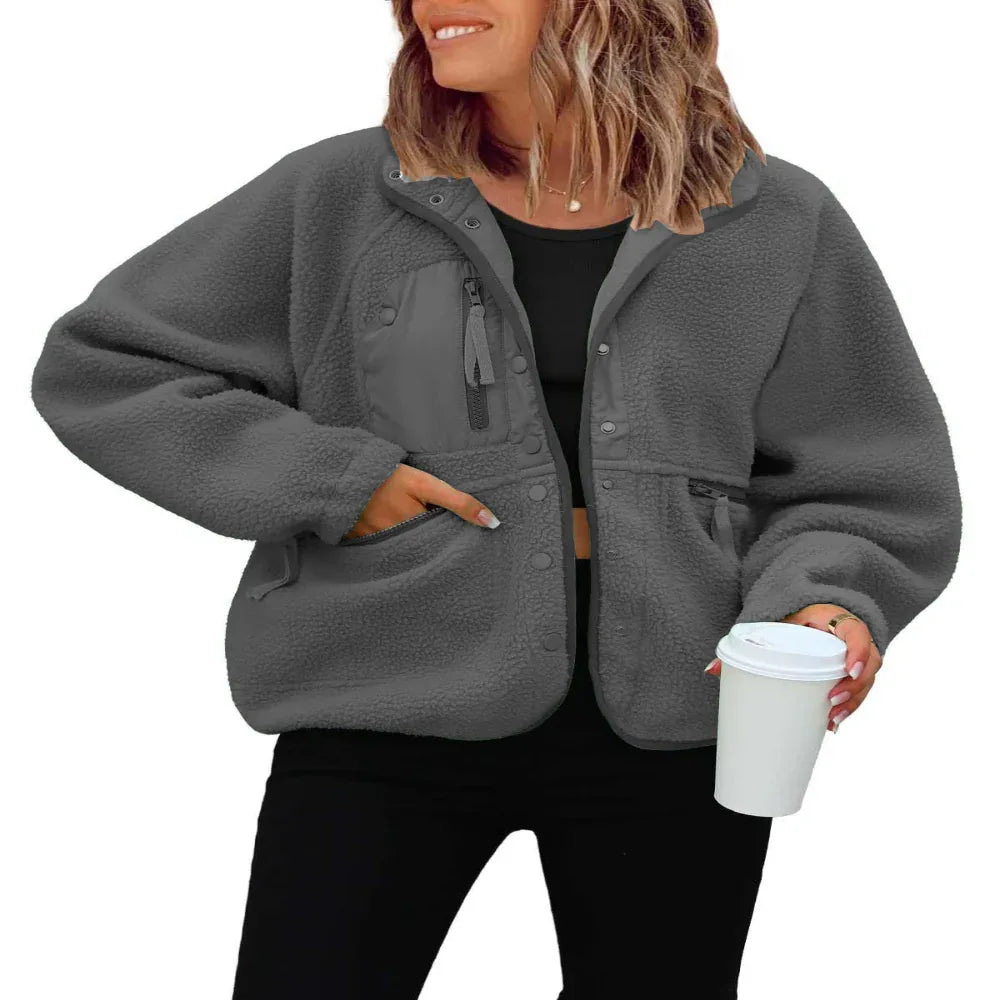 Women's Polar Fleece Sports And Leisure Sweater Jacket Top