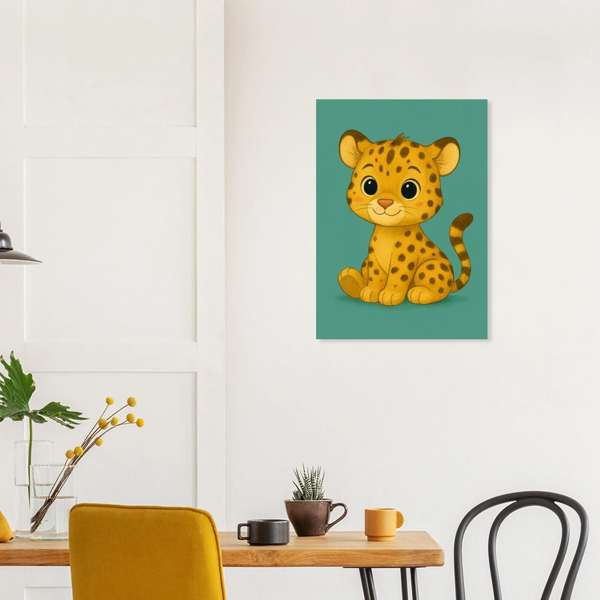 Söt Leopardunge Konsttryck: Lekfull Väggkonst för Barnrummet