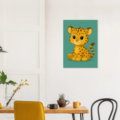 Söt Leopardunge Konsttryck: Lekfull Väggkonst för Barnrummet