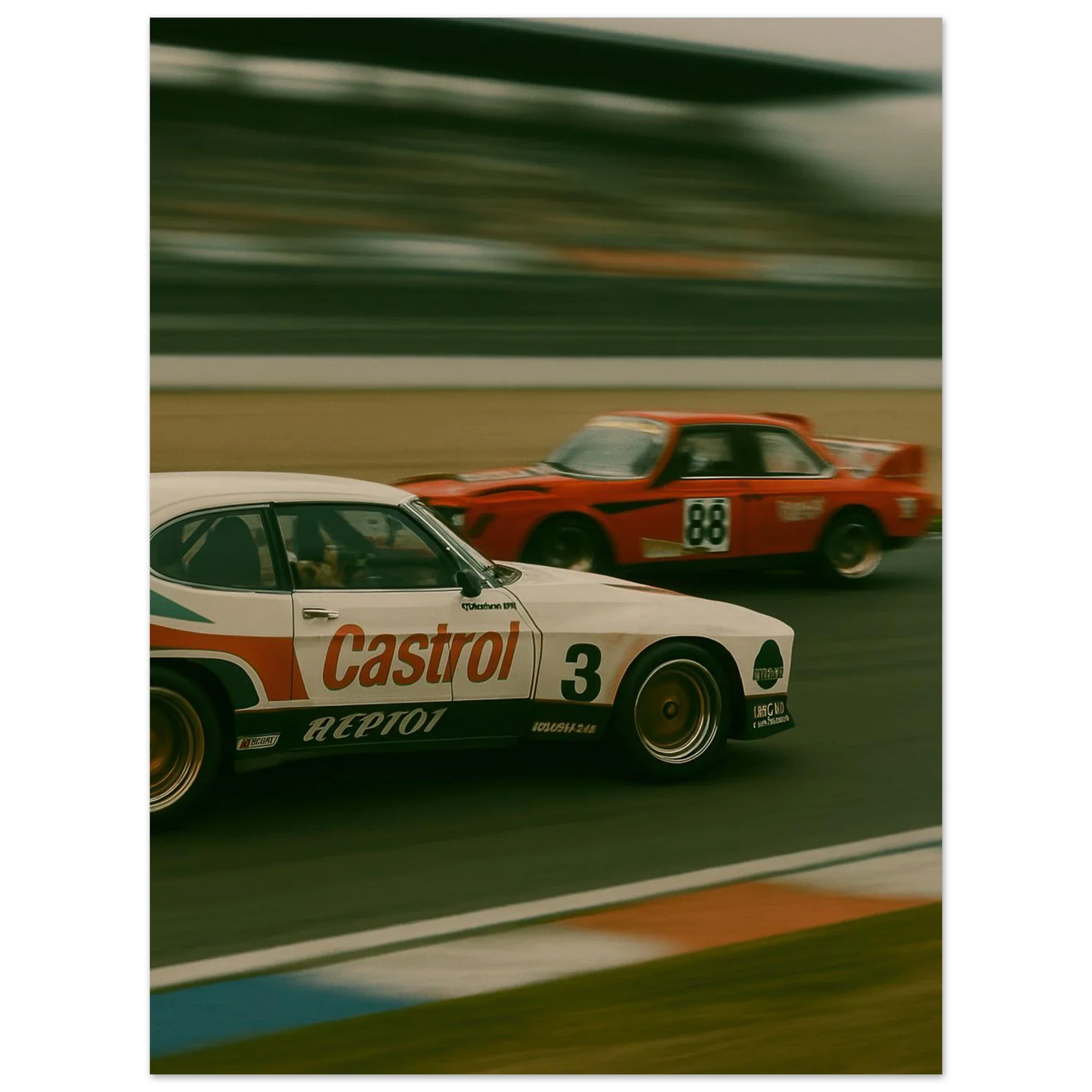 Bilar: Classic Race Car Art Print – Adrenaline-Fueled Elegance for Your Wall
