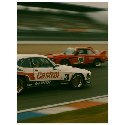 Bilar: Classic Race Car Art Print – Adrenaline-Fueled Elegance for Your Wall