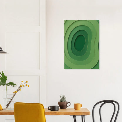 Abstrakt Grön Våg Konsttryck | Minimalistisk Landskapsinspirerad Poster i Flera Storlekar