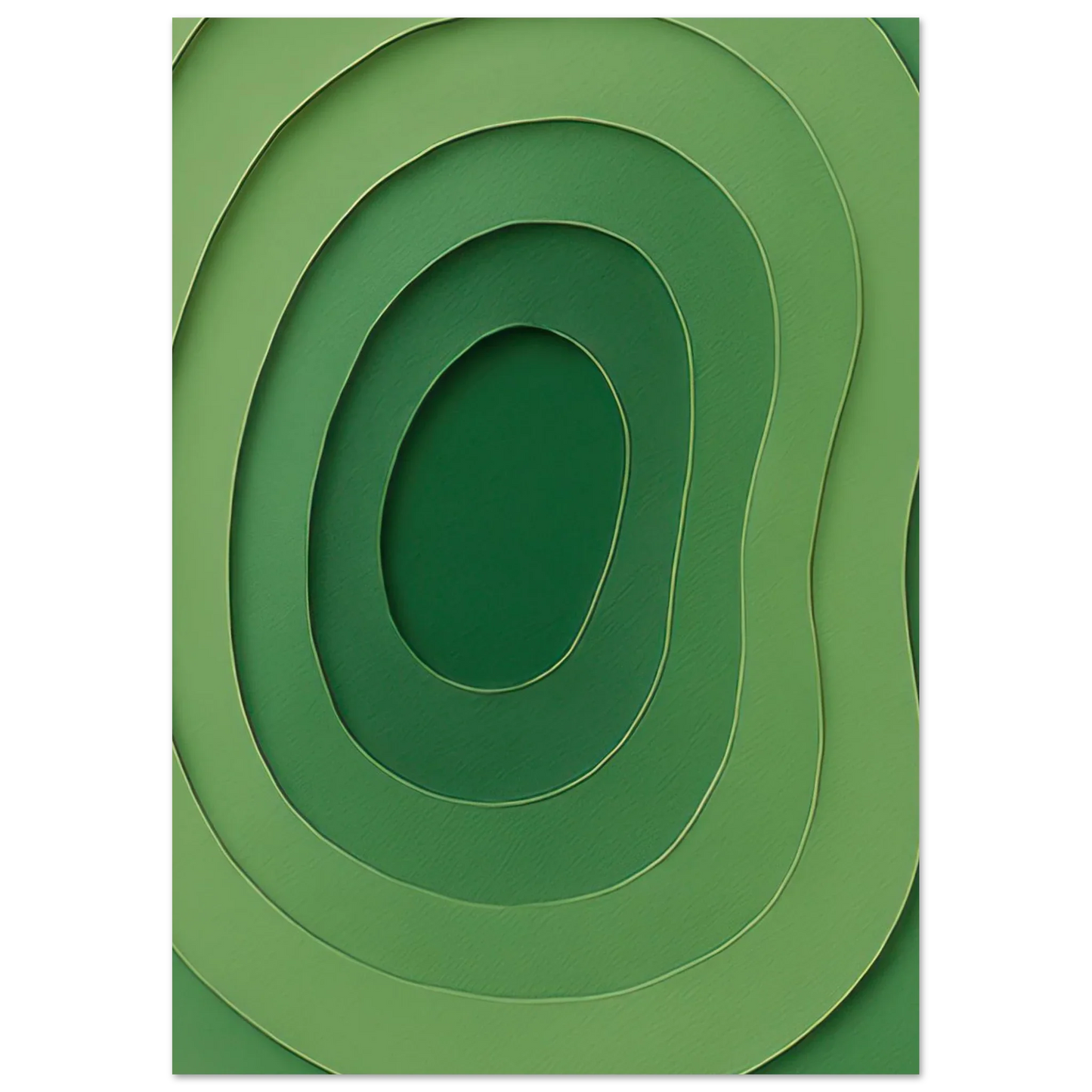 Abstrakt Grön Våg Konsttryck | Minimalistisk Landskapsinspirerad Poster i Flera Storlekar