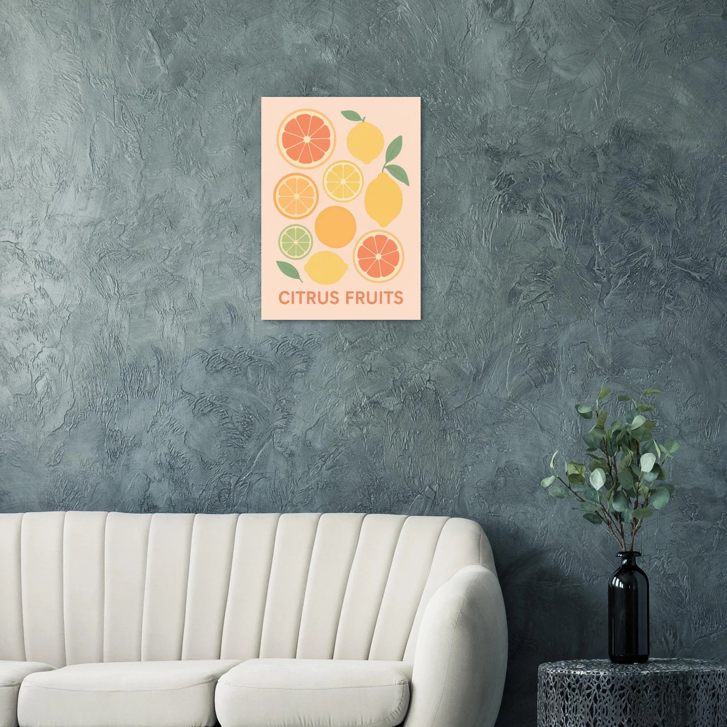 Fresh Citrus Fruits Minimalist Art Poster – Vibrant Kitchen & Dining Decor in Your Preferred Size