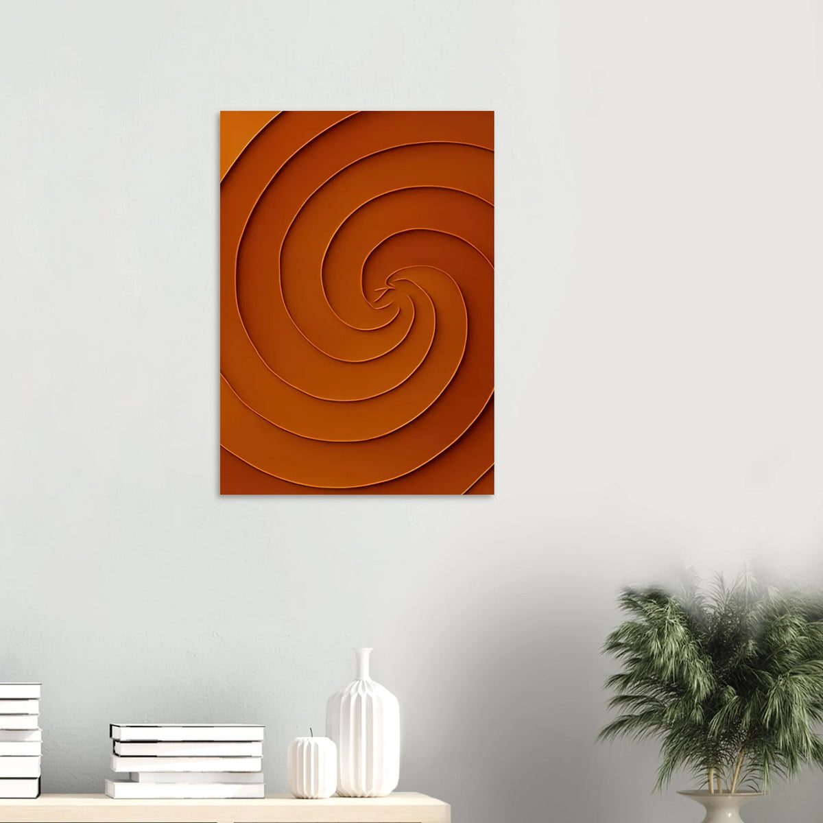 Abstrakt Spiral Konsttryck i Rustika Jordtoner – Modern Minimalistisk Poster i Flera Storlekar