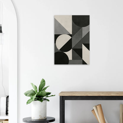 Abstract Geometric Poster: Modern Art in Monochrome Tones, Available in 29 Sizes