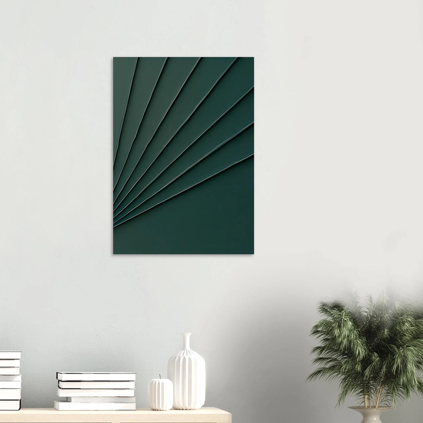 Abstrakt / Minimalistisk Poster i Skoggrön: Förvandla ditt rum med modern, strukturerad konst i olika storlekar
