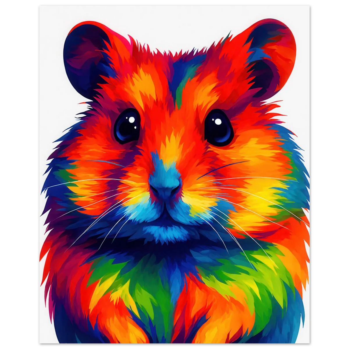 Djur: Vibrant Pop Art Hamster Poster - Colorful & Expressive Wall Art in Various Sizes