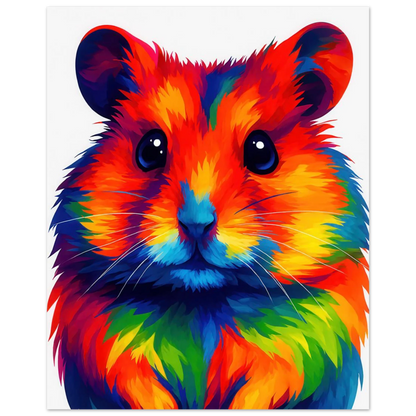 Djur: Vibrant Pop Art Hamster Poster - Colorful & Expressive Wall Art in Various Sizes