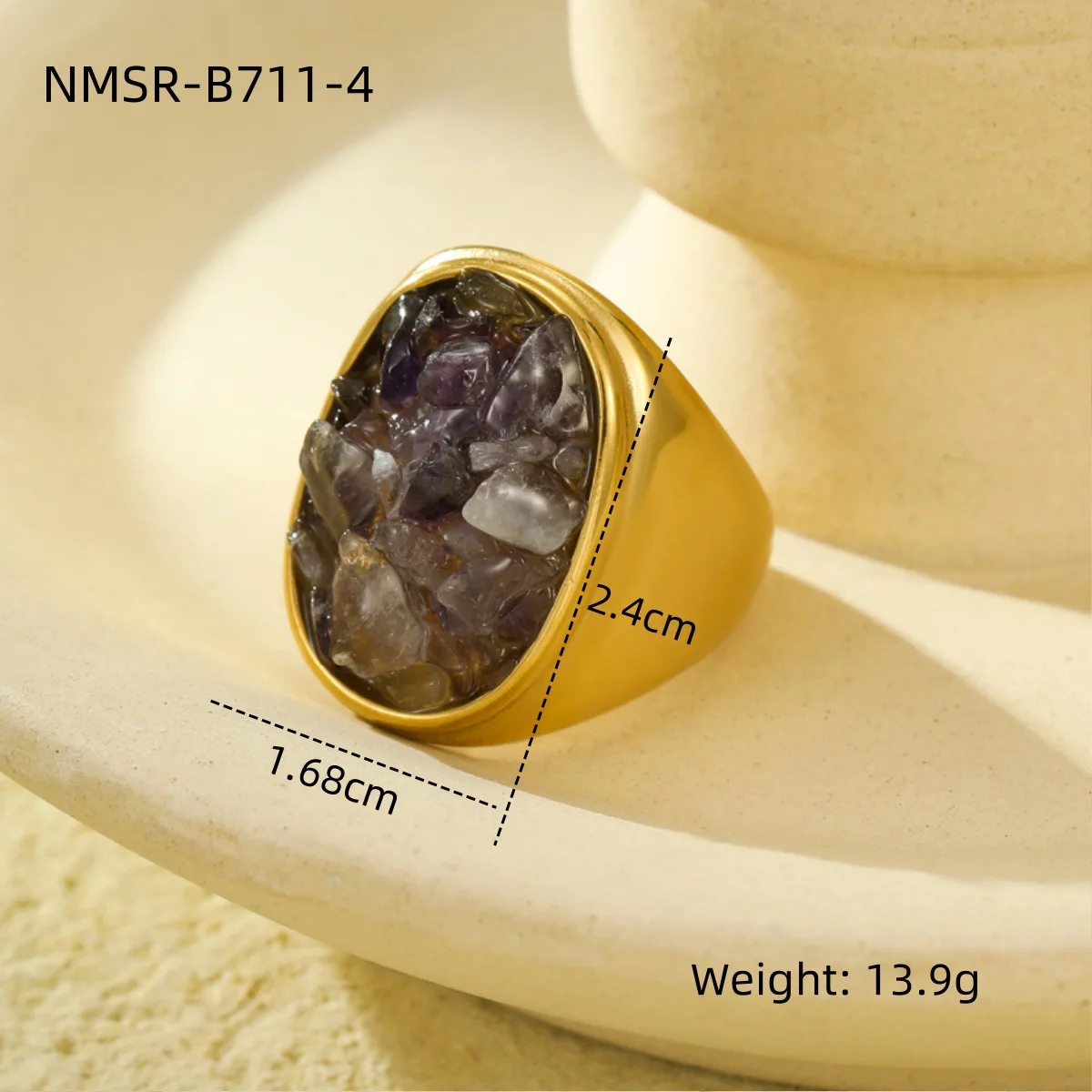 Natural Stone Statement Ring