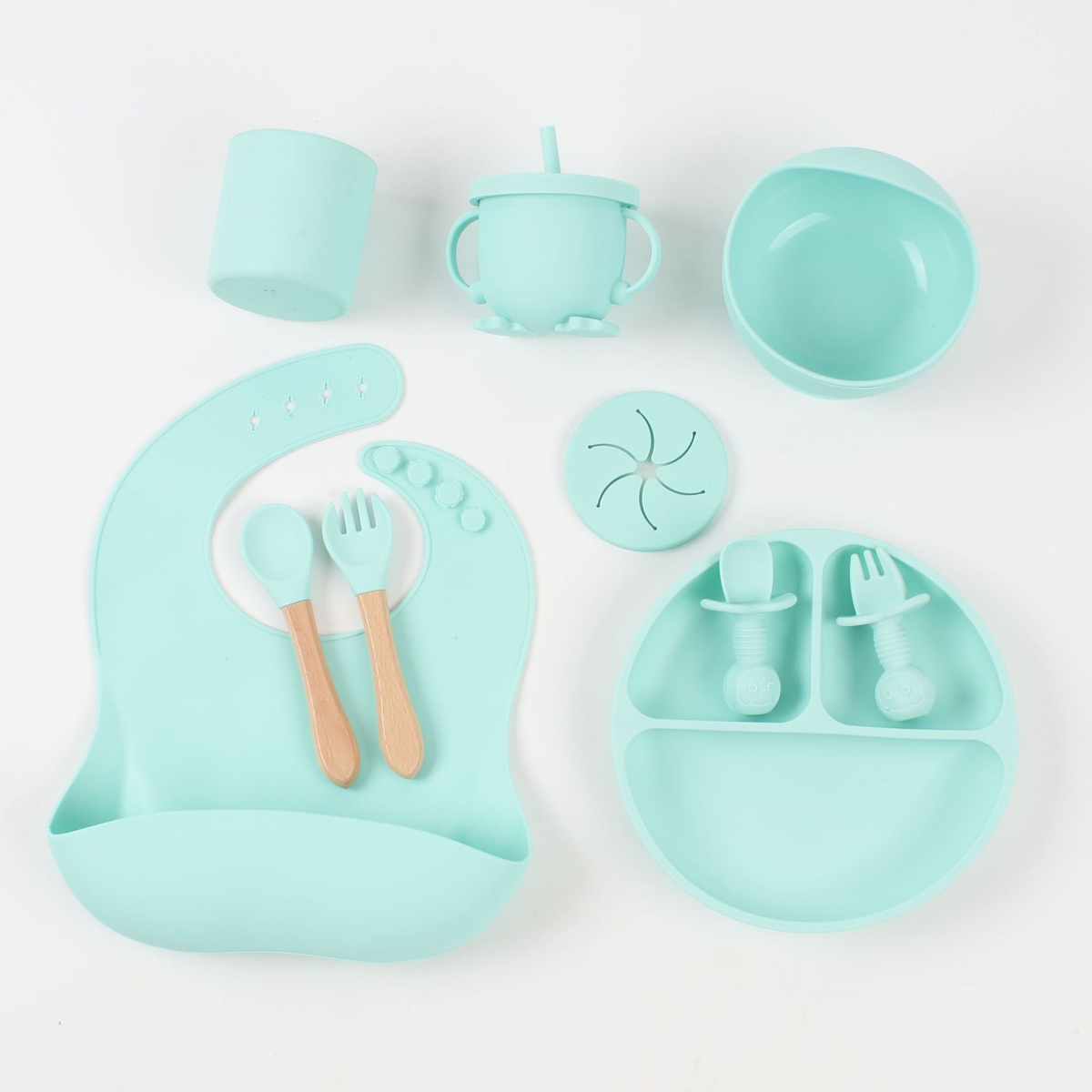 Ten-Piece Silicone Baby Feeding Set