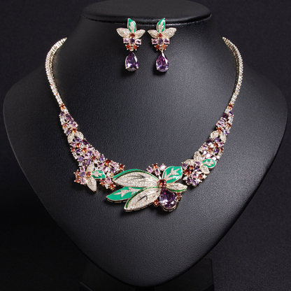 Floral Necklace and Earring Set