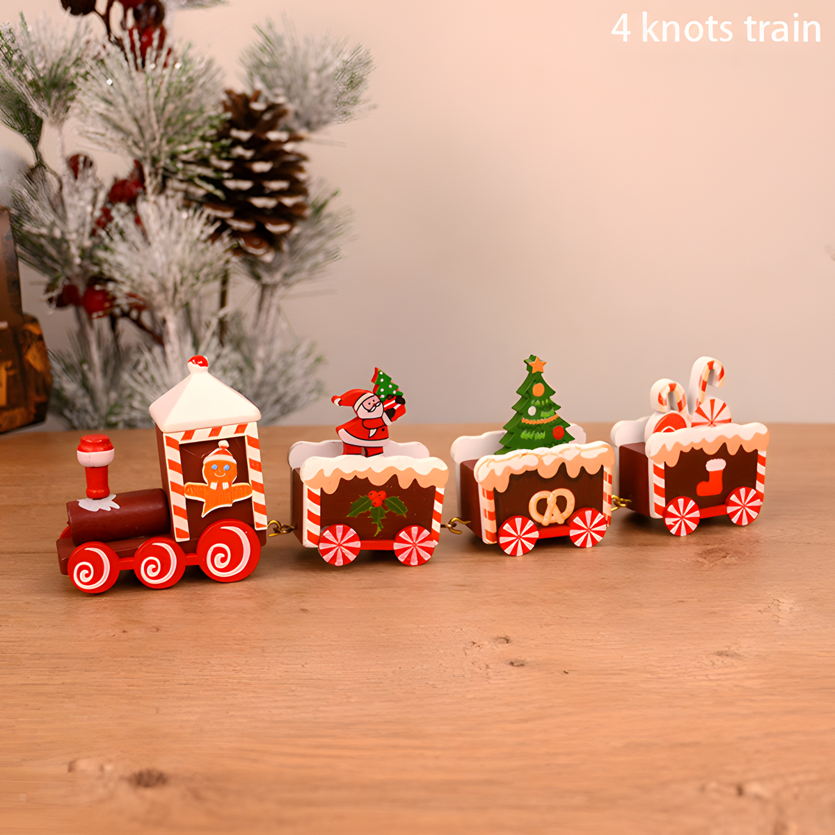 Wooden Christmas Tabletop Train